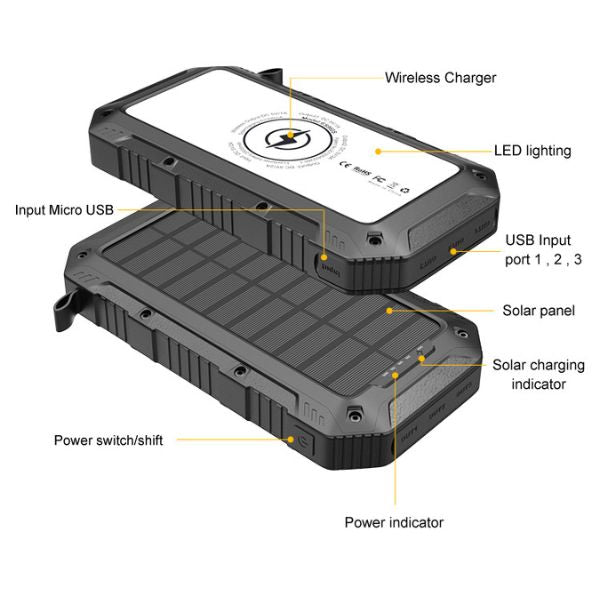 Wireless Solar Powerbank 20000mA