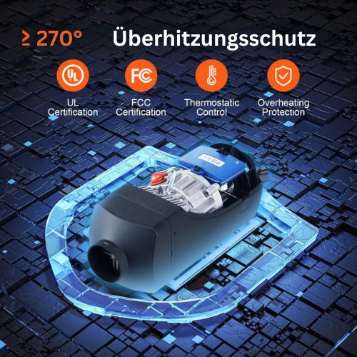 Diesel-Luftstandheizung 5kW, 12V, Bluetooth, LED-Display