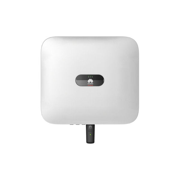 Der Huawei SUN2000-10KTL-M1/13.5A Wechselrichter: Mit Lichtbogenerkennung (AFCI), vorbereitet für die Huawei Luna Batterie und inklusive Smart Dongle für WLAN-/LAN-Anbindung. Ermöglicht volle AC-Leistung von 10 kW und parallel eine vollständige Akkuladung mit 10 kW. Inbetriebnahme mit Android-Geräten, Monitorring App Huawei Fusion Solar für iOS und Android verfügbar.