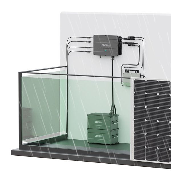 The Zendure AB1000 is a powerful LiFePO4 battery that stores excess energy from a balcony power plant. The battery ensures a continuous power supply even during nighttime or low sunlight conditions. With a total capacity of up to 3,840Wh, waterproof protection (IP65), monitoring via the Zendure app, and seamless integration into the SolarFlow system, the AB1000 is the ideal solution for efficient and sustainable use of solar energy.