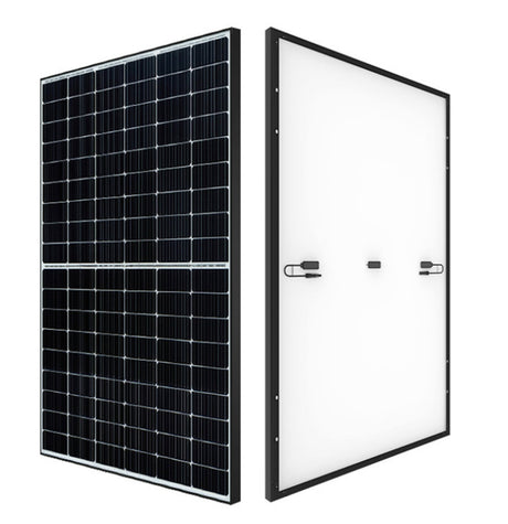 Das elegante Bluesun 425Wp Solarpanel mit schwarzem Rahmen bietet höchste Leistung und Zuverlässigkeit. Zertifiziert durch DEKRA Deutschland, kann es Schneelasten bis zu 5400Pa und Windlasten bis zu 2400Pa standhalten. Durch die Verwendung von Halbzellenmodulen mit 108 monokristallinen Zellen (182x182mm) erreicht das Panel eine um 2-3% höhere Leistung, bei einem Gewicht von 21,5 kg und den Maßen 1722x1134x30mm.  Technische Daten: Maximaler Ladestrom 25A, 